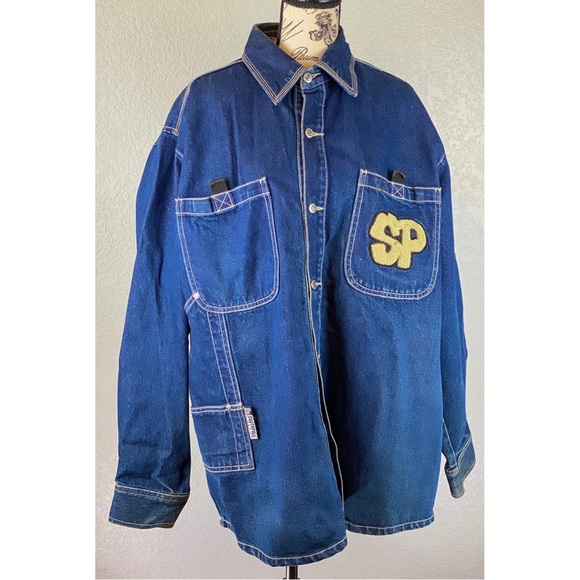 Vintage 90’s / Y2K Southpole Clothing Denim Button Up Jacket, size Large - Picture 1 of 10